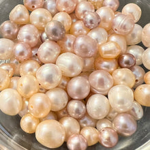 画像をギャラリービューアに読み込む, 【天然石 訳あり淡水パール(天然)ミックス ポテト】色(ホワイト,ピーチ,モーブ)x形(ポテト)(量:約25g, サイズ:約4-7mm)