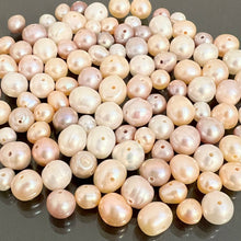 画像をギャラリービューアに読み込む, 【天然石 訳あり淡水パール(天然)ミックス ポテト】色(ホワイト,ピーチ,モーブ)x形(ポテト)(量:約25g, サイズ:約4-7mm)