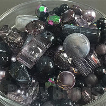 画像をギャラリービューアに読み込む, 【ワンコイン500円ぽっきり】【たっぷり人気アクリルビーズミックス『ジェイドブラック』】 約6-18mm 約50g 【福袋】
