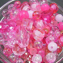 画像をギャラリービューアに読み込む, 【ワンコイン500円ぽっきり】【たっぷり人気アクリルビーズミックス『ベリーピンク』】 約6-18mm 約50g 【福袋】