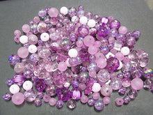 画像をギャラリービューアに読み込む, 【送料無料】【ワンコイン500円ぽっきり】【たっぷり人気アクリルビーズミックス『ラベンダーパープル』】 約6-14mm 約50g 【福袋】
