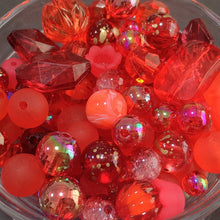 画像をギャラリービューアに読み込む, 【ワンコイン500円ぽっきり】【たっぷり人気アクリルビーズミックス『アップルレッド』】 約6-18mm 約50g 【福袋】