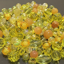 画像をギャラリービューアに読み込む, 【送料無料】【ワンコイン500円ぽっきり】【たっぷり人気アクリルビーズミックス『レモンイエロー』】 約6-14mm 約50g 【福袋】