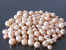 画像をギャラリービューアに読み込む, 【天然石 訳あり淡水パール(天然)ミックス ピーチ】色(ピーチ)x形(ポテト,ライス)(量:約22g, サイズ:約4-8mm)