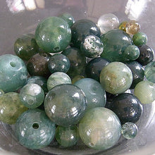 画像をギャラリービューアに読み込む, 【ワンコイン500円ぽっきり】【天然石モスアゲートミックス(天然)】 ラウンド約4-10mm 約24g