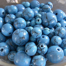 画像をギャラリービューアに読み込む, 【ワンコイン500円ぽっきり】【天然石ターコイズミックス(人工)】 ラウンド約4-10mm 約39g