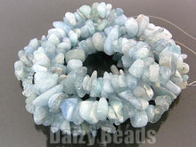 画像をギャラリービューアに読み込む, 【天然石 パワーストーン ビーズ】【アクアマリン(天然)】 さざれ 約5x8-15mm 1連(約78-90cm)