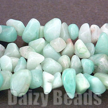 画像をギャラリービューアに読み込む, 【天然石 パワーストーン ビーズ】【アマゾナイト(天然)】 さざれ 約5x8-15mm 1連(約82-90cm)