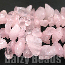 画像をギャラリービューアに読み込む, 【天然石 パワーストーン ビーズ】【ローズクオーツ(天然)】 さざれ 約5x8-15mm 1連(約80-90cm)