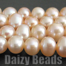 画像をギャラリービューアに読み込む, 【天然石ビーズ】【淡水パール(天然) ピーチ】 Cグレード ポテト型 約4-5mm (サイズ表示は厚さです) 1連(約34-38cm)