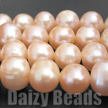 画像をギャラリービューアに読み込む, 【天然石ビーズ】【淡水パール(天然) ピーチ】 Cグレード ポテト型 約6-7mm (サイズ表示は厚さです) 1連(約34-38cm)