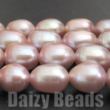 画像をギャラリービューアに読み込む, 【天然石ビーズ】【淡水パール(天然) モーブ】 Cグレード ライス型 約5-6mm (サイズ表示は厚さです) 1連(約36-38cm)