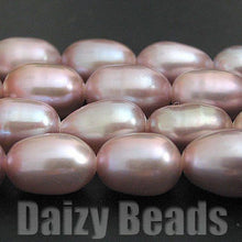画像をギャラリービューアに読み込む, 【天然石ビーズ】【淡水パール(天然) モーブ】 Cグレード ライス型 約6-7mm (サイズ表示は厚さです) 1連(約36-38cm)