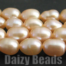 画像をギャラリービューアに読み込む, 【天然石ビーズ】【淡水パール(天然) ピーチ】 Cグレード ライス型 約4-5mm (サイズ表示は厚さです) 1連(約36-38cm)