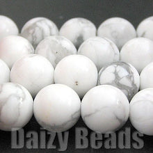 画像をギャラリービューアに読み込む, 【天然石 パワーストーン ビーズ】【ハウライト(天然)】 丸玉 約6mm 1連(約38-40cm)