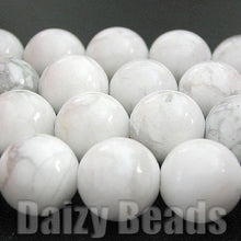 画像をギャラリービューアに読み込む, 【天然石 パワーストーン ビーズ】【ハウライト(天然)】 丸玉 約8mm 1連(約38-40cm)