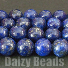 画像をギャラリービューアに読み込む, 【天然石 パワーストーン ビーズ】【ラピスラズリ(天然/染め)】 丸玉 8mm 1連(約38-40cm)