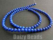 画像をギャラリービューアに読み込む, 【天然石 パワーストーン ビーズ】【ラピスラズリ(天然)】 Aグレード 丸玉 4mm 1連(約40cm)