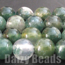 画像をギャラリービューアに読み込む, 【天然石 パワーストーン ビーズ】【モスアゲート(天然)】 丸玉 約6mm 1連(約38-40cm)