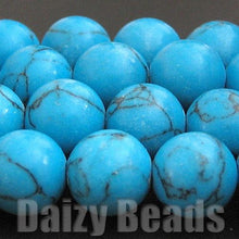 画像をギャラリービューアに読み込む, 【天然石 パワーストーン ビーズ】【ターコイズ (人工)】 丸玉 約8mm 1連(約38-40cm)