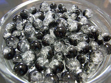 画像をギャラリービューアに読み込む, 【はんぱガラスビーズ】ガラスキャンディーミックスビーズ 約6-8mm ブラック(スプレーペイント)(約40グラム)