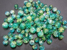 画像をギャラリービューアに読み込む, 【はんぱガラスビーズ】ガラスキャンディーミックスビーズ 約6-8mm フォレスト(スプレーペイント)(約40グラム)