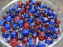画像をギャラリービューアに読み込む, 【はんぱガラスビーズ】ガラスキャンディーミックスビーズ 約6-8mm ダークブルーレッド(スプレーペイント)(約40グラム)
