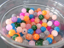 画像をギャラリービューアに読み込む, 【はんぱガラスビーズ】 天然石風ジェイド丸玉ミックス 約6mm (約35g)