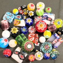 画像をギャラリービューアに読み込む, 【ワンコイン500円ぽっきり】【人気和風ミルフィオリガラスビーズミックス】 約5-12mm 約25g 【福袋】