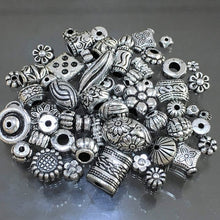 画像をギャラリービューアに読み込む, 【アクリルビーズ】 シルバーデザインミックス 約3-19mm (約10g)