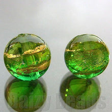 画像をギャラリービューアに読み込む, 【ベネチアンビーズ】 24ktゴールドフォイル 丸玉 約10mm ペリドット 1ヶ 【ベネチアン ヴェネチアン ヴェネチアンビーズ】