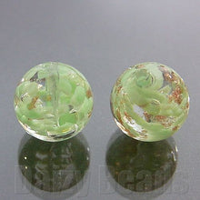 画像をギャラリービューアに読み込む, 【ベネチアンビーズ】 ソンメルソ 丸玉 約10mm グリーン 2ヶ 【ベネチアン ヴェネチアン ヴェネチアンビーズ】