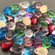 画像をギャラリービューアに読み込む, 【チェコ　ビーズ　デザイン　ミックス】　ティアードロップ 約9ｘ6mm (約38個)【チェコビーズ・デザイン・デザインビーズ】
