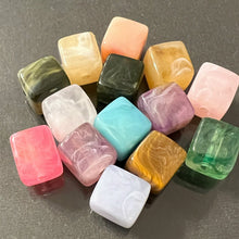 画像をギャラリービューアに読み込む, 【アクリルビーズ】 天然石風キューブ 約9x8x8mm 約8g 穴径約2mm
