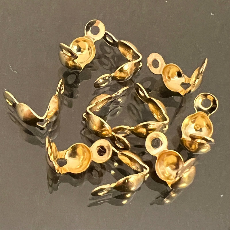【ボールチップ ステンレス SUS304 18金メッキ パーツ 金具】 【カラー:ゴールド】 約8x4mm 約10個 アレルギー対応 金属アレルギー対応 ハンドメイドパーツ 手作り おすすめ