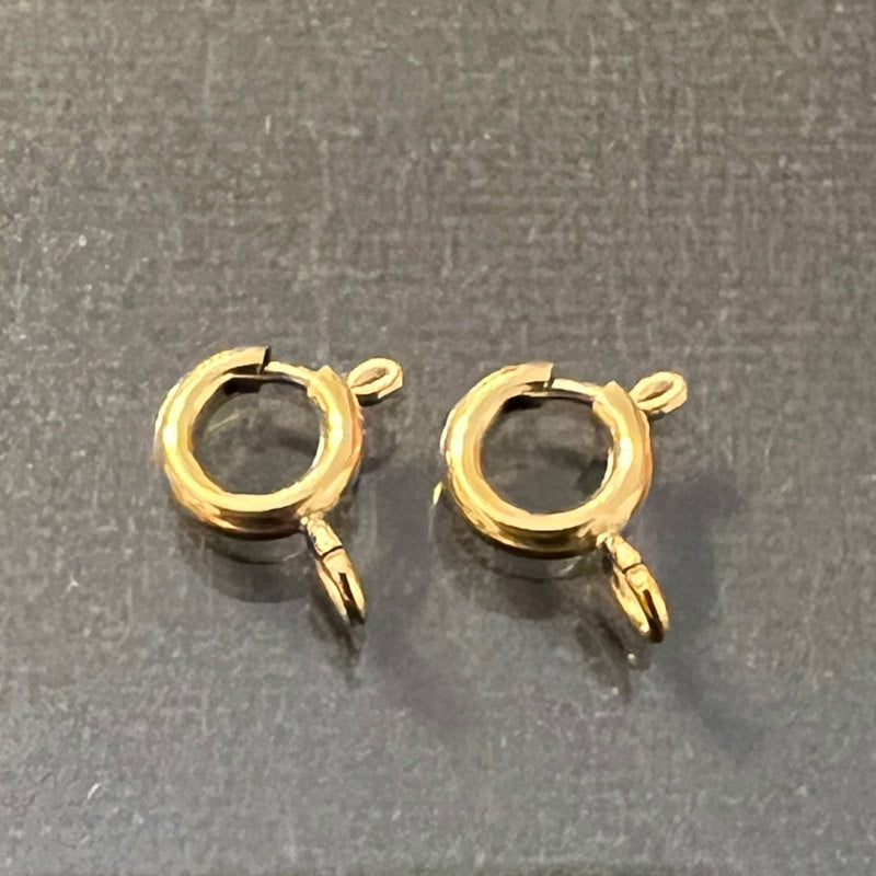 【引き輪 ステンレス SUS304 18金メッキ パーツ 金具】 【カラー:ゴールド】 約5x8x1.5mm 2個 アレルギー対応 金属アレルギー対応 ハンドメイドパーツ 手作り おすすめ