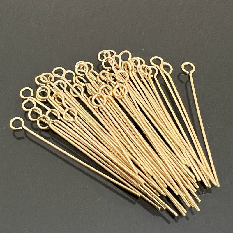 【9ピン ステンレス SUS304 18金メッキ パーツ 金具】 【カラー:ゴールド】 約30x0.6mm 約45本 アレルギー対応 金属アレルギー対応 ハンドメイドパーツ 手作り おすすめ