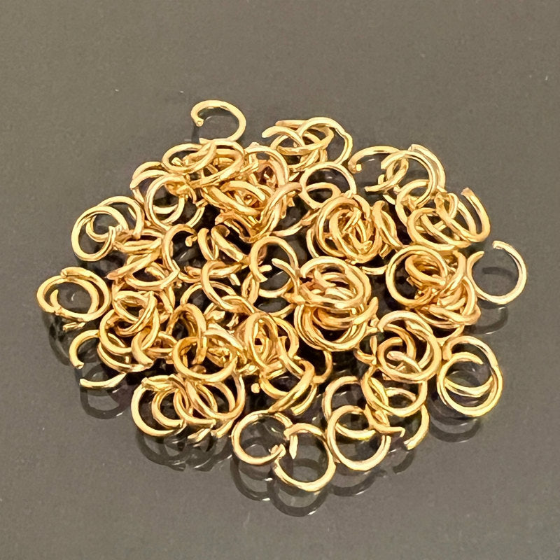 【丸カン ステンレス SUS304 18金メッキ パーツ 金具】 【カラー:ゴールド】 約4x0.6mm 約90個 アレルギー対応 金属アレルギー対応 ハンドメイドパーツ 手作り おすすめ