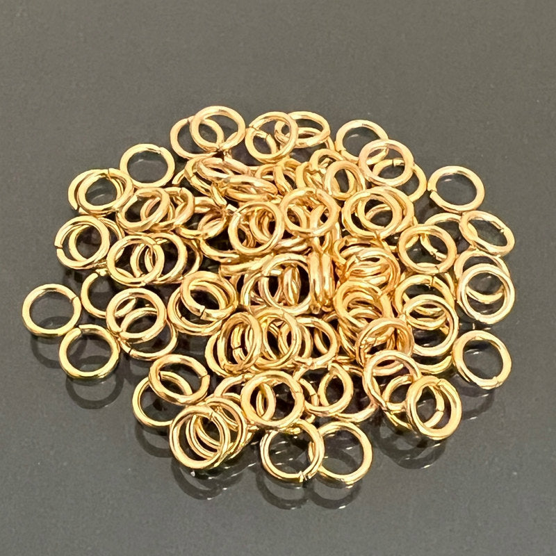 【丸カン ステンレス SUS304 18金メッキ パーツ 金具】 【カラー:ゴールド】 約4x0.7mm 約90個 アレルギー対応 金属アレルギー対応 ハンドメイドパーツ 手作り おすすめ