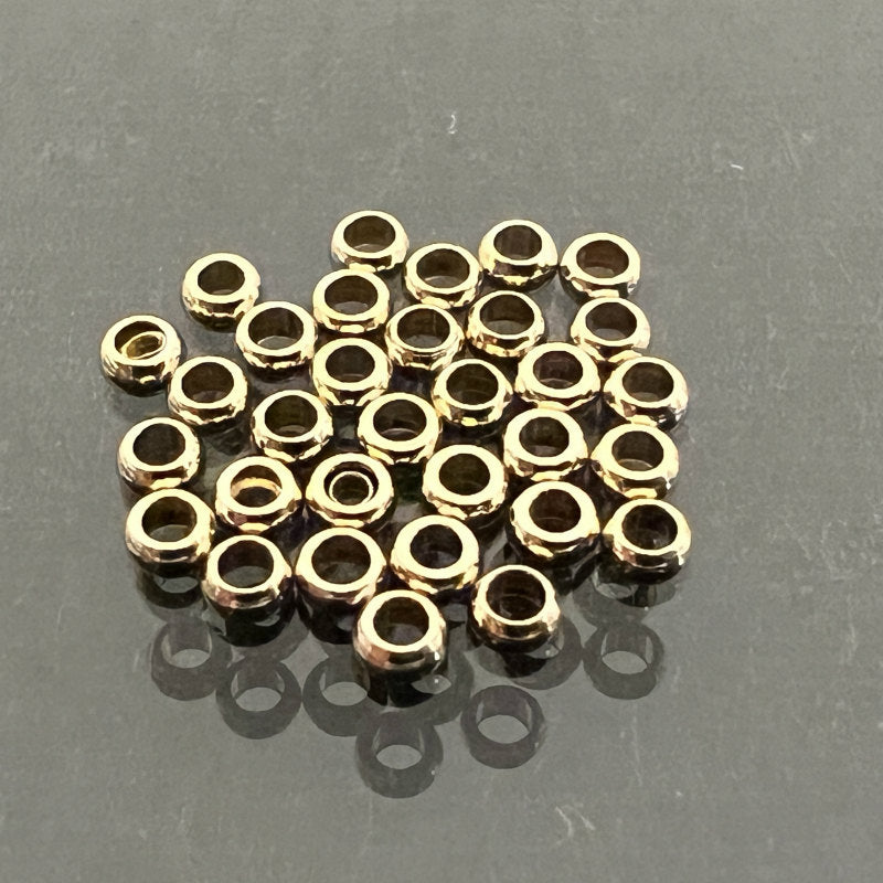 【つぶし玉 サージカルステンレス SUS316 18金メッキ パーツ 金具】 【カラー:ゴールド】 約1.9mm 約27個 アレルギー対応 金属アレルギー対応 ハンドメイドパーツ 手作り おすすめ