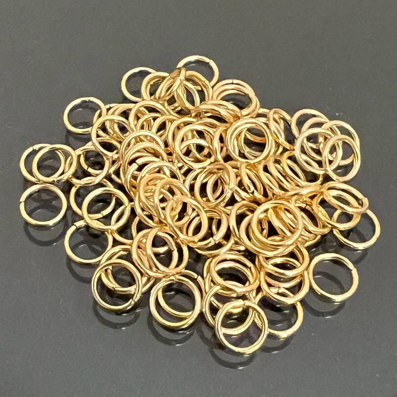 【丸カン ステンレス SUS304 18金メッキ パーツ 金具】 【カラー:ゴールド】 約5x0.7mm 約90個 アレルギー対応 金属アレルギー対応 ハンドメイドパーツ 手作り おすすめ