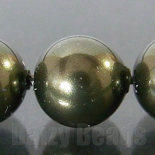 【Daizyクリスタル ビーズ パール #5810】3mm 【ダークグリーン】 50ヶ