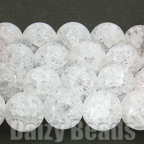 【天然石　パワーストーン　ビーズ】【クラック水晶(天然)】 丸玉　８mm　１連（約４０ｃｍ）