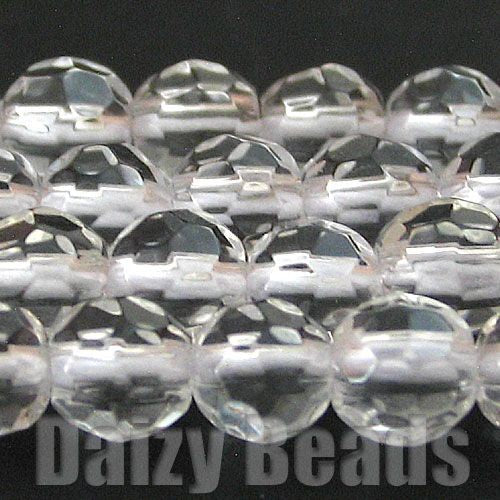 【天然石　パワーストーン　ビーズ】【水晶 (天然)】　丸玉カット　４mm　１連（約４０ｃｍ）