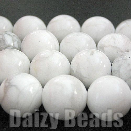 【天然石　パワーストーン　ビーズ】【ハウライト(天然)】 丸玉 約8mm　１連（約38-40cm）