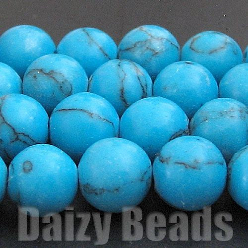 【天然石　パワーストーン　ビーズ】【ターコイズ (人工)】　丸玉　約6mm　１連（約38-40cm）