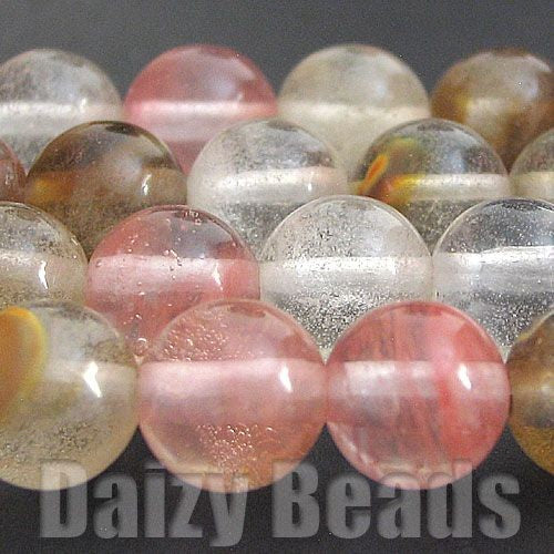 【ボルケーノクオーツ(人工)】 丸玉 約6mm １連（約38-40cm）【パワーストーン・天然石・ビーズ・天然石ビーズ・パワーストーンビーズ・パワ－スト－ン・パワ-スト-ン】