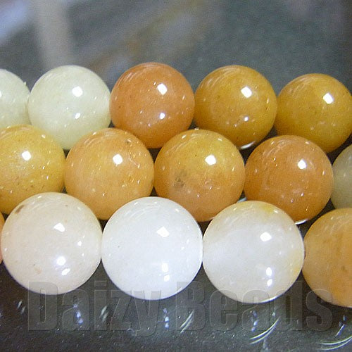 【イエロージェード(天然)】 丸玉 6mm １連（約38-40cm）【パワーストーン・天然石・ビーズ・天然石ビーズ・パワーストーンビーズ・パワ－スト－ン・パワ-スト-ン】