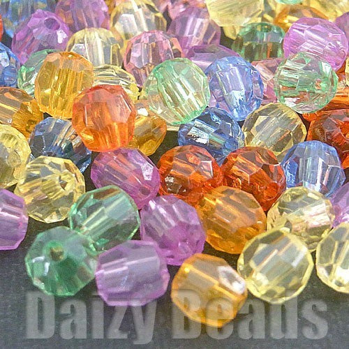 【アクリルビーズ】 丸玉カット 約5mm 約7g（約100個） 【アクリル・アクリルビーズ・ビーズ・ビーズパーツ・パーツ・アクリルパーツ・プラスチックビーズ】