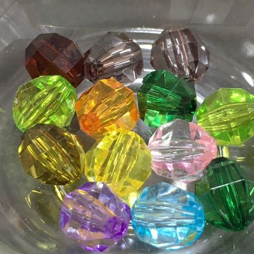 【アクリルビーズ】 ラウンドカット 約8mm 約3g（約13個） 【アクリル・アクリルビーズ・ビーズ・ビーズパーツ・パーツ・アクリルパーツ・プラスチックビーズ】